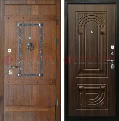 Темная стальная дверь с виноритом ДВТ-232 в Волжском