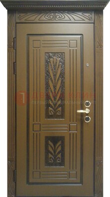 Металлическая дверь с виноритом и узором ДВТ-256 в Волжском
