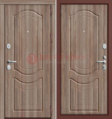 Коричневая металлическая дверь с виноритом ДВТ-26 в Балашихе