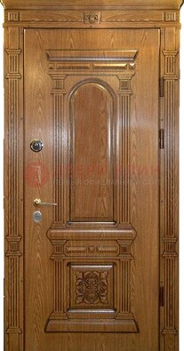 Коричневая железная дверь с виноритом Золотой дуб ДВТ-67 в Краснознаменске