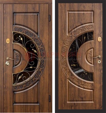 Металлическая дверь с виноритом и панелью Золотой Дуб ДВТ-71 в Кубинке