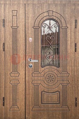 Железная классическая дверь с терморазрывом и рисунком ДВТ-77 в Волжском