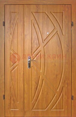 Полуторная металлическая дверь с МДФ золотой дуб ПЛ-17 в Волжском