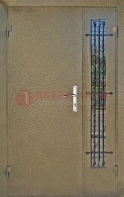 Тамбурная дверь Порошок со стеклом и ковкой ПЛ-20 в Волжском